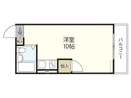 グリーンハイツ草津I(ワンルーム/1階)の間取り写真