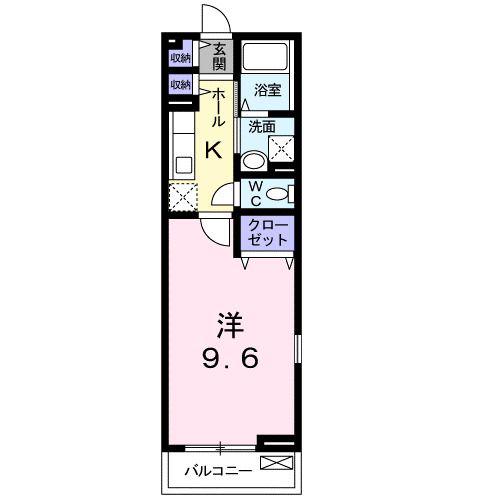 ズィーベン久里浜(1K/2階)の間取り写真