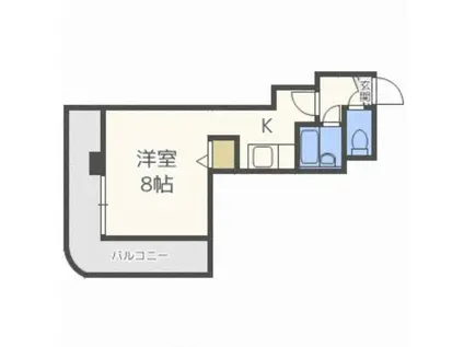 メゾンにれの樹(1K/3階)の間取り写真