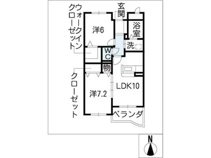 BELLEANGE(2LDK/2階)の間取り写真