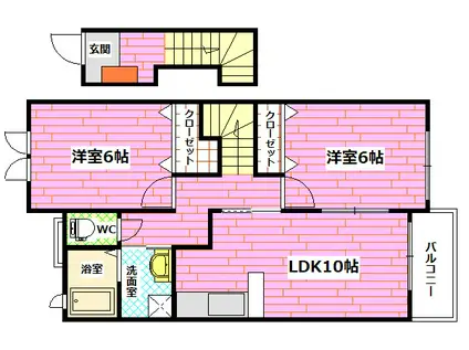広島高速交通アストラムライン 伴駅 徒歩15分 2階建 築16年(2LDK/2階)の間取り写真