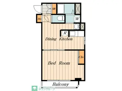 ロジェ坂田(1LDK/4階)の間取り写真