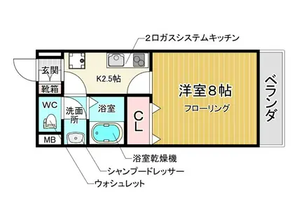 豊中市待兼山町PJ(1K/2階)の間取り写真