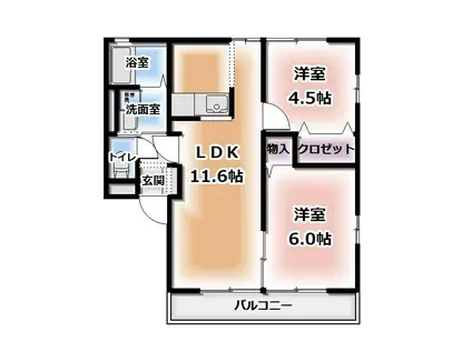 静岡鉄道静岡清水線 長沼駅(静岡) 徒歩34分 2階建 築21年(2LDK/1階)の間取り写真