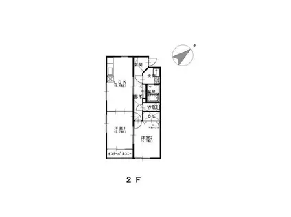 プレジャー2001(2LDK/2階)の間取り写真