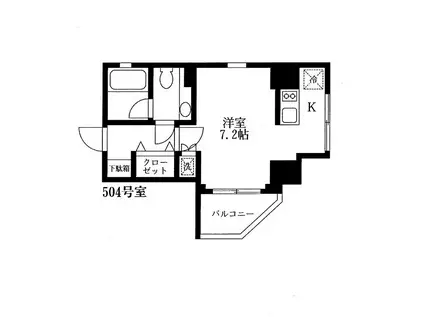 アクロス文京(1K/5階)の間取り写真