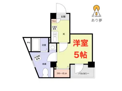 ブルーライトヨコハマ(1K/3階)の間取り写真