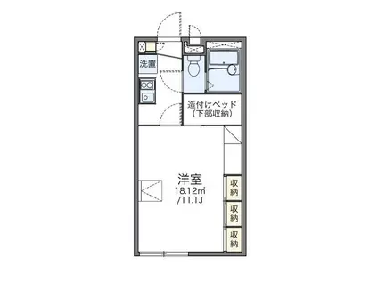 レオパレスS&K(1K/1階)の間取り写真