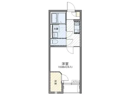 クレールII(1K/1階)の間取り写真
