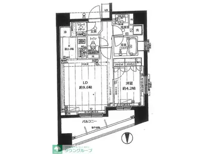 プライア渋谷(1LDK/13階)の間取り写真