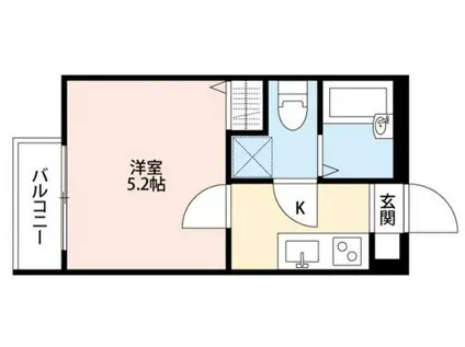 GRAND BLUE(1K/2階)の間取り写真