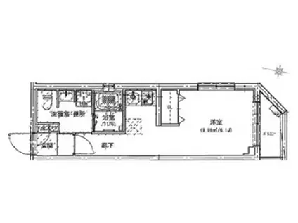 CREALPREMIER目黒 1階(ワンルーム/1階)の間取り写真