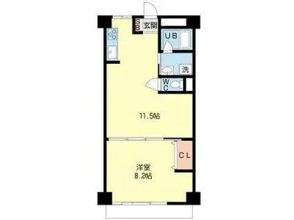 マイン京橋(1LDK/3階)の間取り写真
