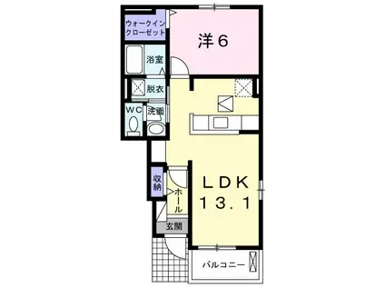 コリナ・ヴェルデII(1LDK/1階)の間取り写真