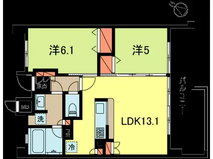 ガーデンスクエア欅(2LDK/3階)の間取り写真
