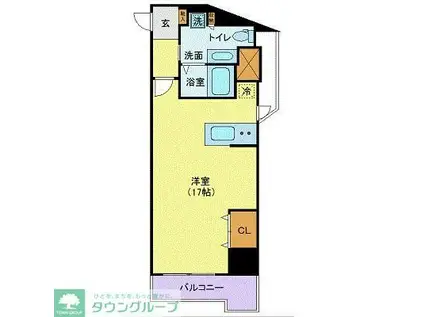 SIDEONE(ワンルーム/7階)の間取り写真