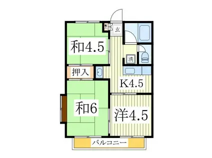 フラワーハイツ(3K/2階)の間取り写真