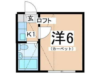 プレステージ平塚(1K/2階)の間取り写真