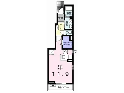 エレーナ・リコ(1K/1階)の間取り写真