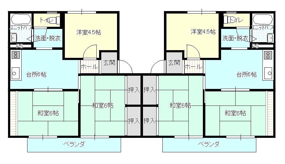 コーポ藤井A棟(3DK/1階)の間取り写真