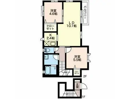 サンハイム(2LDK/2階)の間取り写真