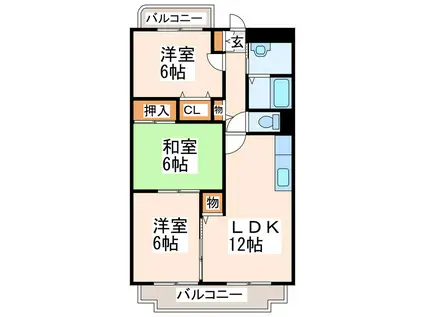 ファインパレス(3LDK/2階)の間取り写真