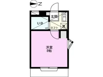 ダイワハイツ蒲生(1K/1階)の間取り写真