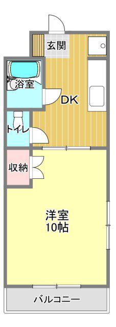 バートハイム伊藤I(1DK/1階)の間取り写真