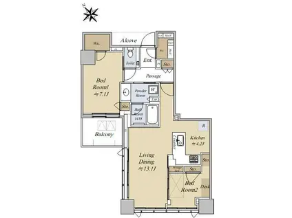 スカイフォレストレジデンス(2LDK/5階)の間取り写真