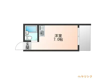たつみコーポ(ワンルーム/1階)の間取り写真