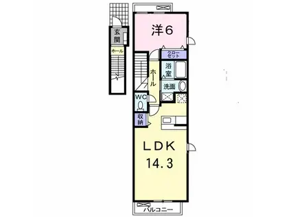 スコルピオーネ(1LDK/2階)の間取り写真