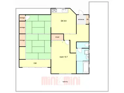 大久保町西脇2階DOMANI(3DK/2階)の間取り写真