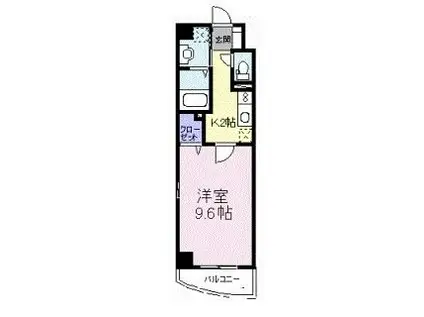 エテルノソーレ(1K/6階)の間取り写真