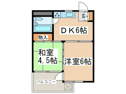 ドムス千代田(2DK/2階)の間取り写真