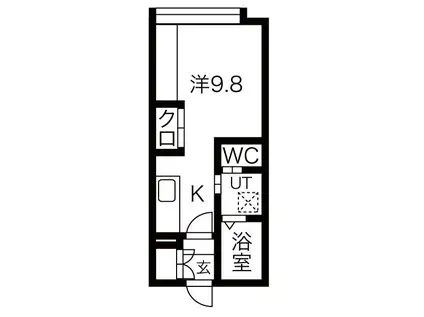 GRAND DU ROI(1K/3階)の間取り写真