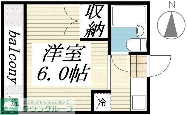 サンアベニュー師岡(ワンルーム/2階)の間取り写真
