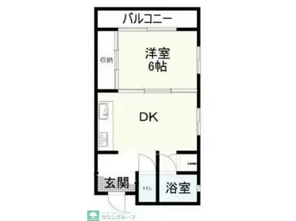 トーア錦糸町マンション(1DK/3階)の間取り写真