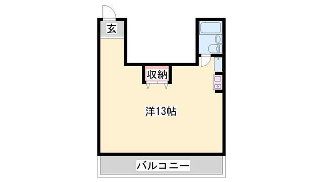 ハイツソレイユ(ワンルーム/2階)の間取り写真