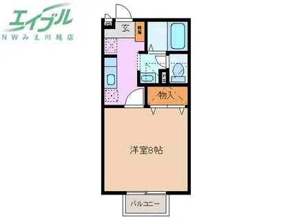 セジュールジョイ(1K/2階)の間取り写真