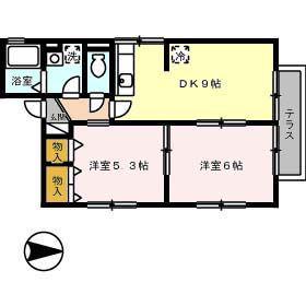ソシア寿正(2DK/1階)の間取り写真