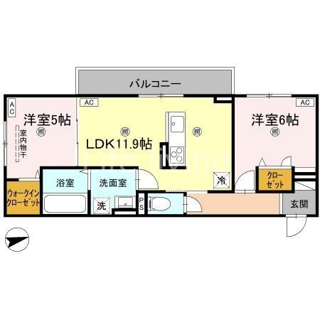 エムフルージュ(2LDK/2階)の間取り写真