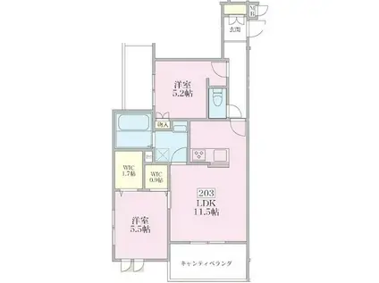 KANOA(2LDK/2階)の間取り写真