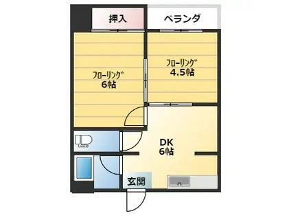 エムズアクア(2DK/4階)の間取り写真