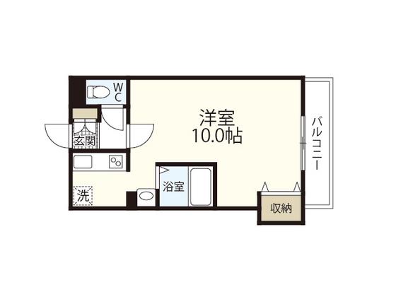 スカイコートマンション(1K/4階)の間取り写真