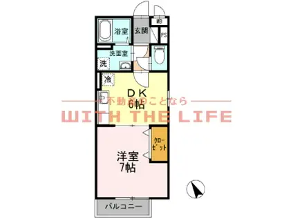 レジデンスTAMAYA(1DK/1階)の間取り写真