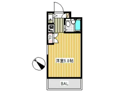 ダイアパレス三ツ沢公園東館(ワンルーム/3階)の間取り写真