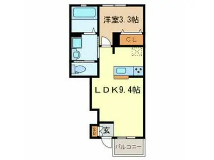 エスト野口町(1LDK/1階)の間取り写真