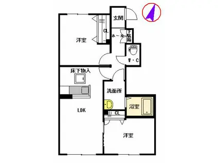 シャーメゾン エルランド I棟(2LDK/1階)の間取り写真