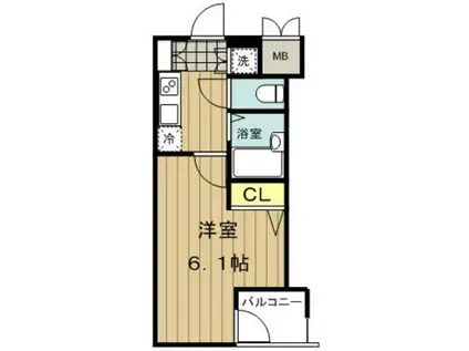 ガリシア早稲田(1K/4階)の間取り写真