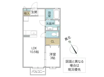 メゾン・ド・グリシーヌ(1LDK/2階)の間取り写真